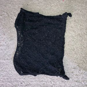 Black lace crop top